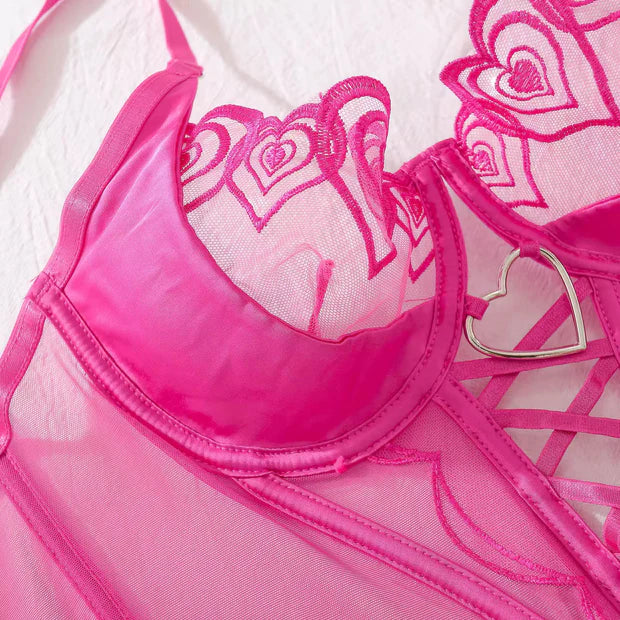 Heart Lace Corset Lingerie/Bikini Set