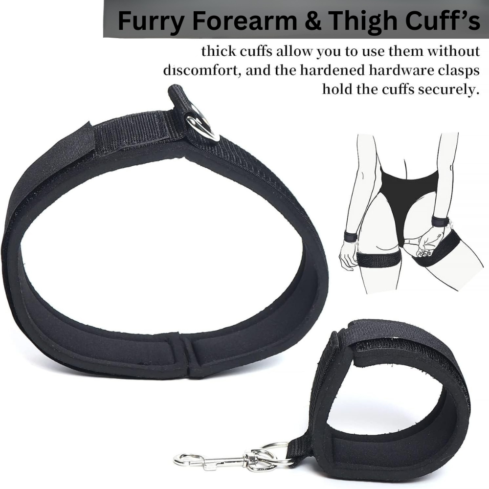 Forearm & Thigh Cuff Furry Restraint set