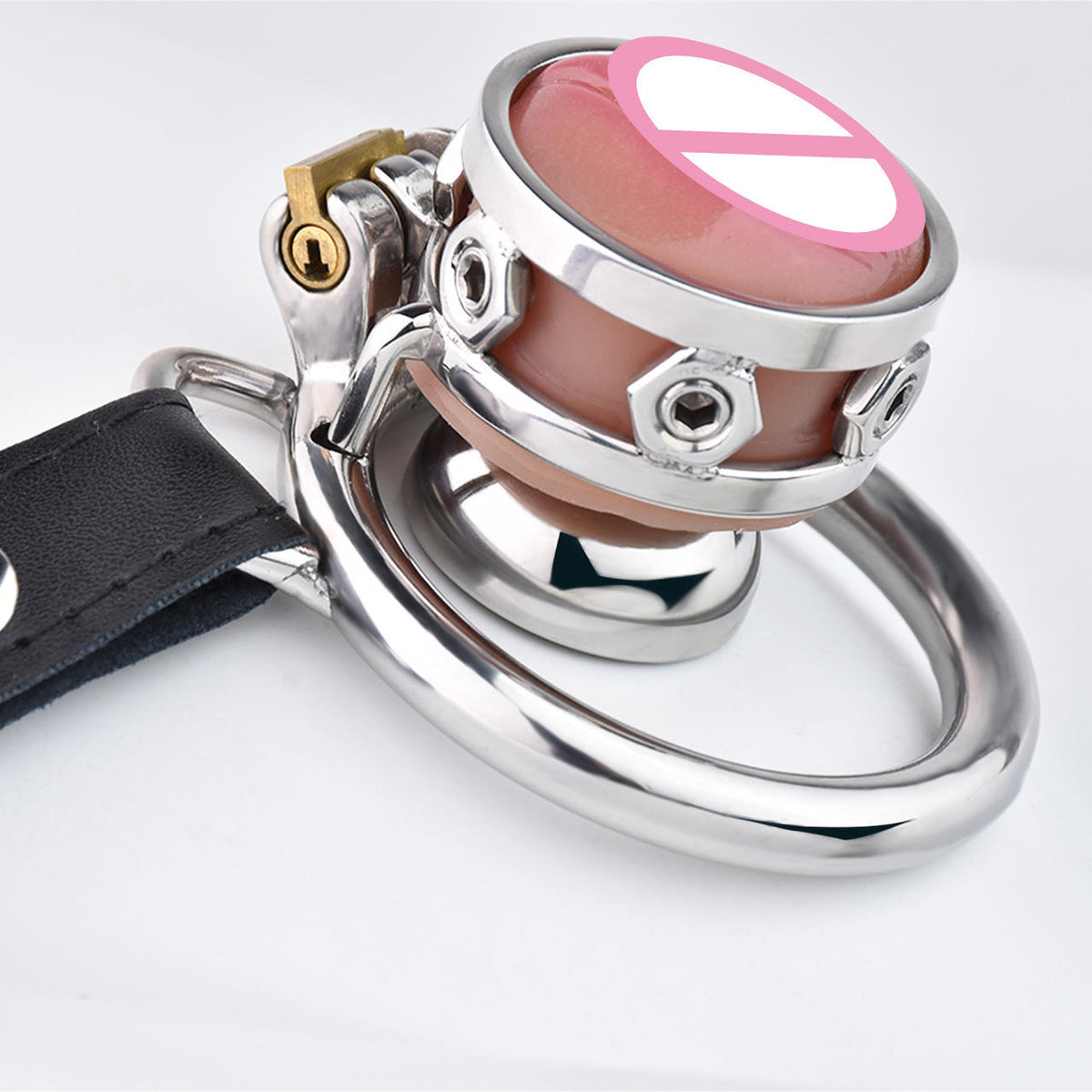Steel Chastity Cage Device with Belt & Realistic Vagina