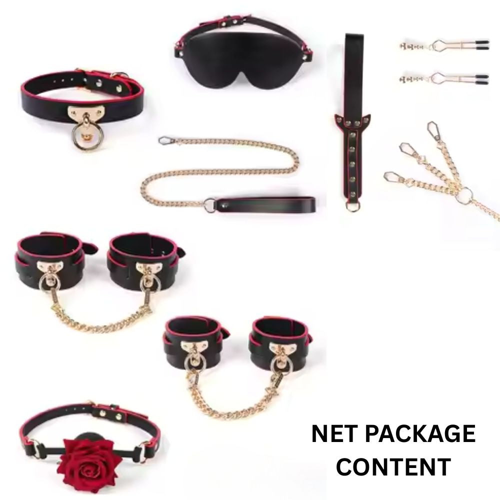 Luxurious Leather BDSM Kit with Lockable Storage Box
