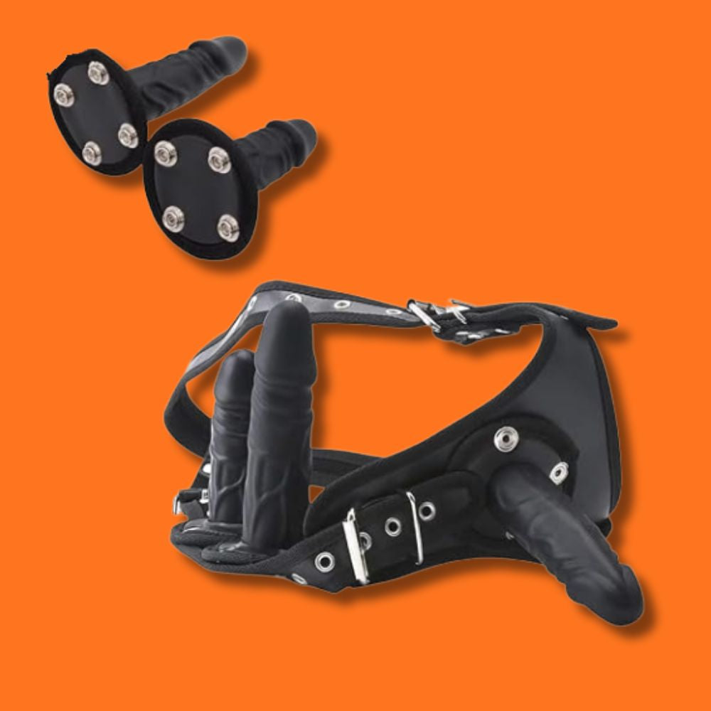 3-in-1 Strap-On Harness Set with Removable Dildo