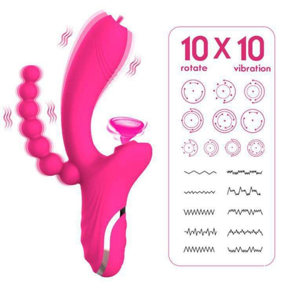 Intense Curve Dual Stimulator Dildo Sucker Vibrator