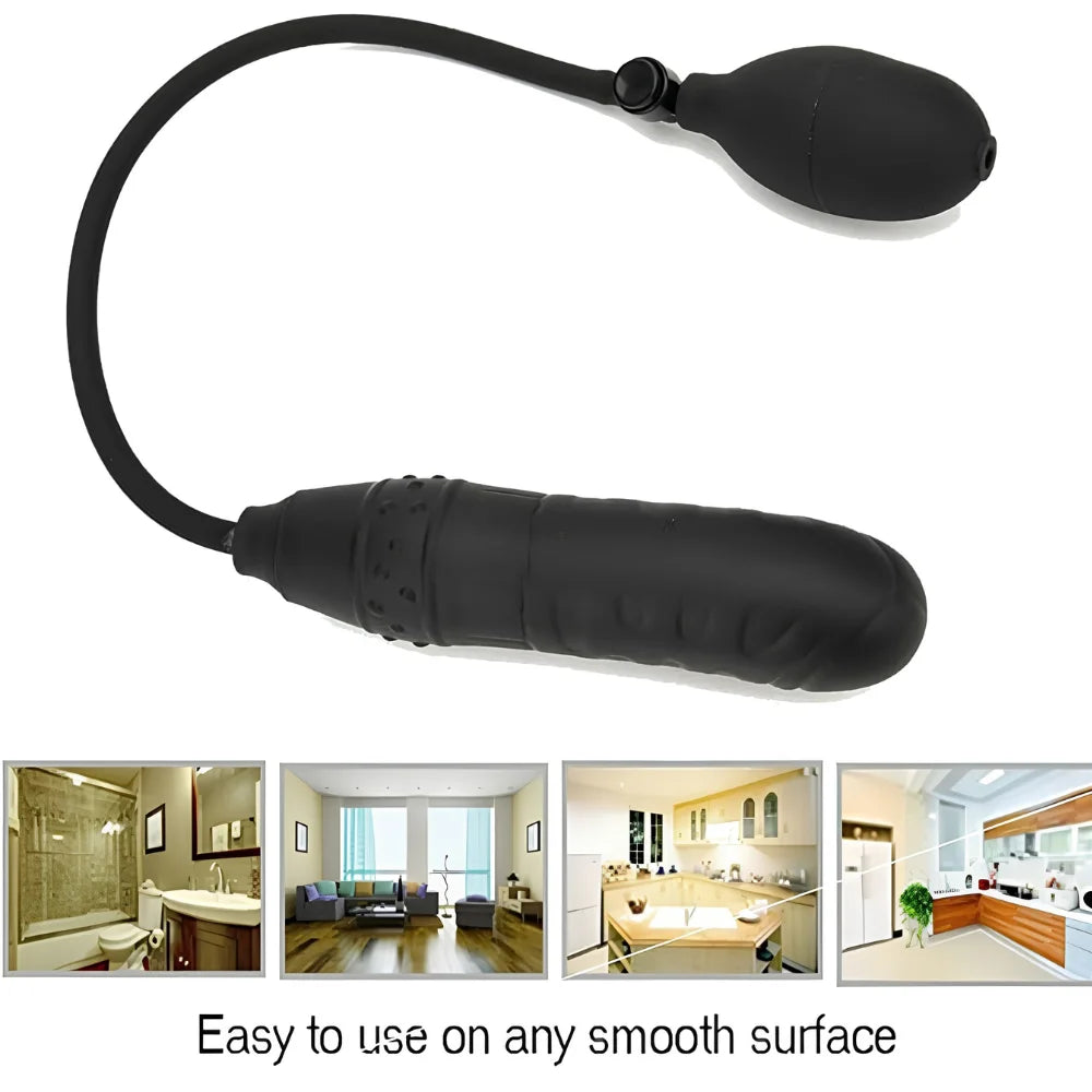Black Inflatable Vibrating Adult Toy with Manual Air Pump