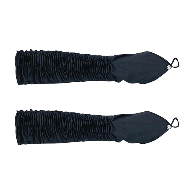 Half Finger Ruched Bridal Pleated Satin Gloves