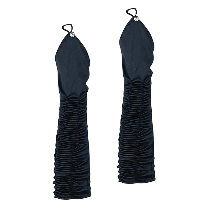 Half Finger Ruched Bridal Pleated Satin Gloves