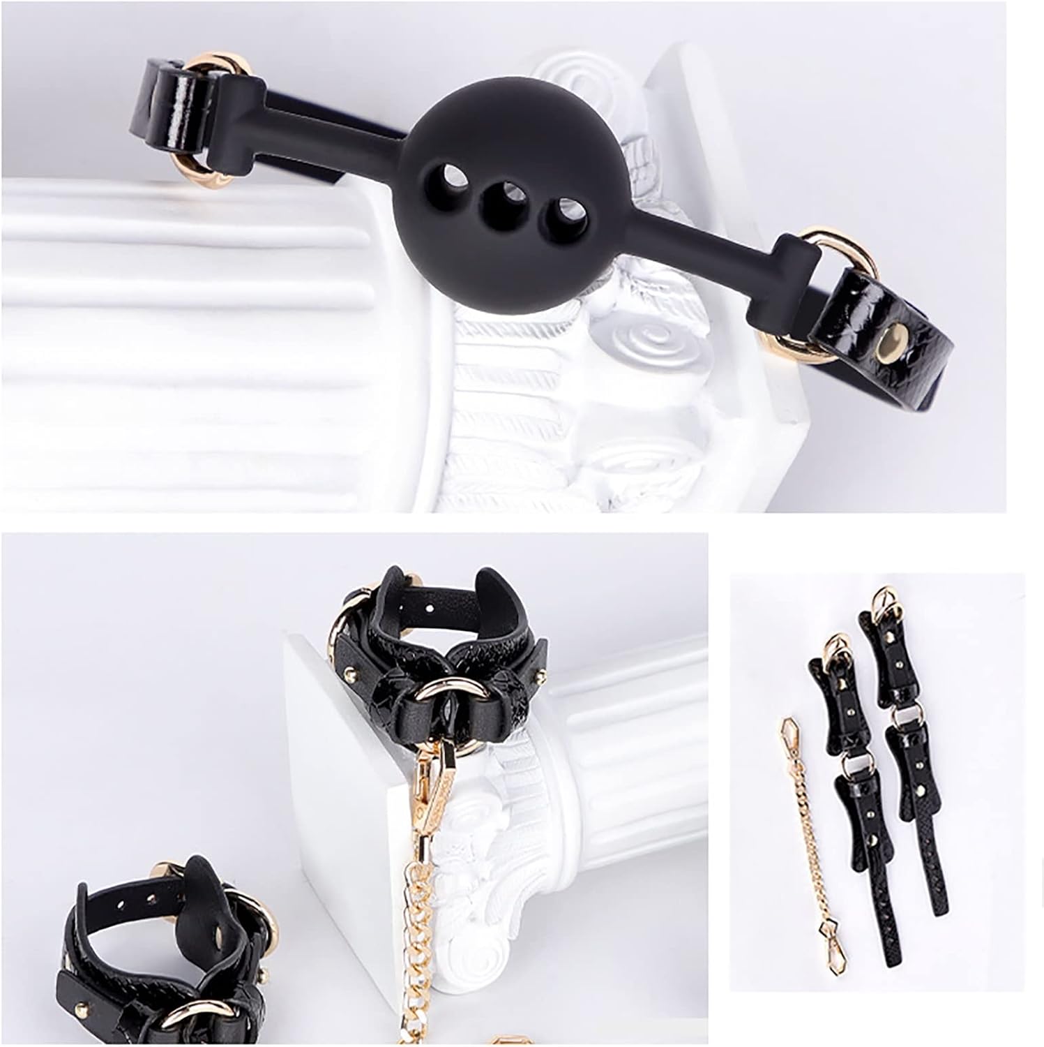 Premium 12pc Crocodile Print BDSM Kit with Free Box