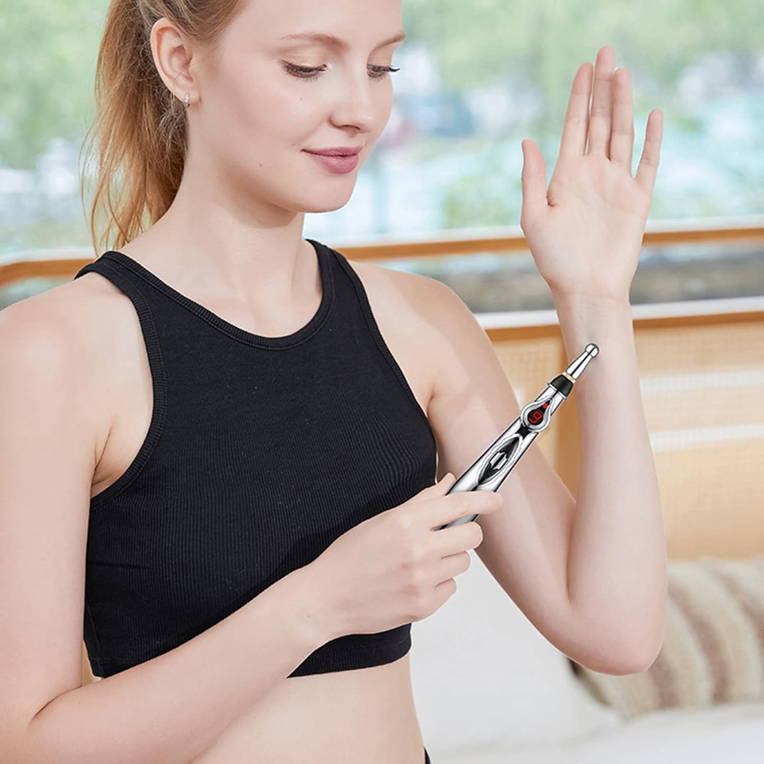Electric Head Plastic Massager Pen