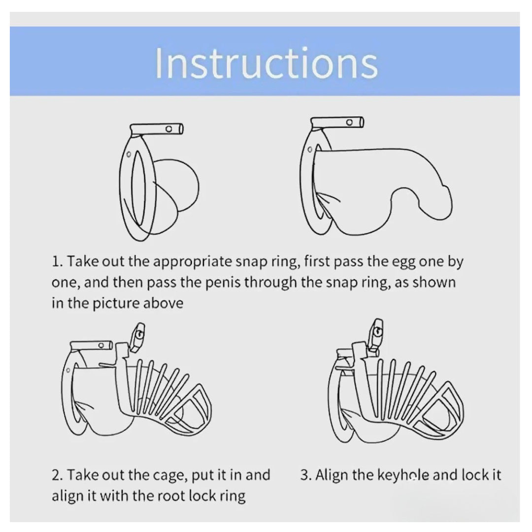 Spring Designed Stainless Steel Men Chasity Lock