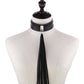 Pratiharye Leather Collar Tassels Choker Gothic Necklace Neck Accessories Adjustable Size