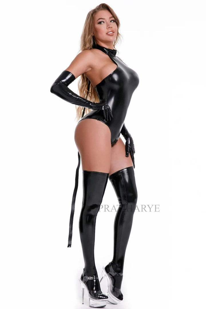 Sexy Latex Bodysuit with Legs & Gloves