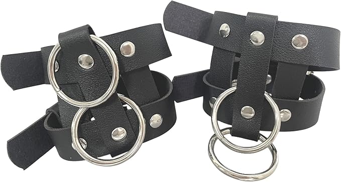 Men’s PU Leather Chest Harness with Neck Choker & Handcuff