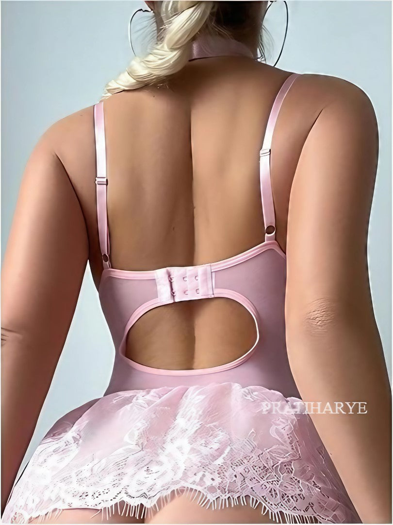 Mini Skirt Babydoll Dress with stocking