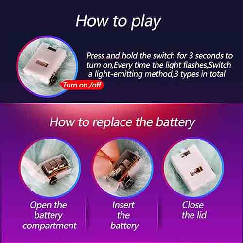 LED Glowing Foldable Fox Tail with Steel Butt Plug