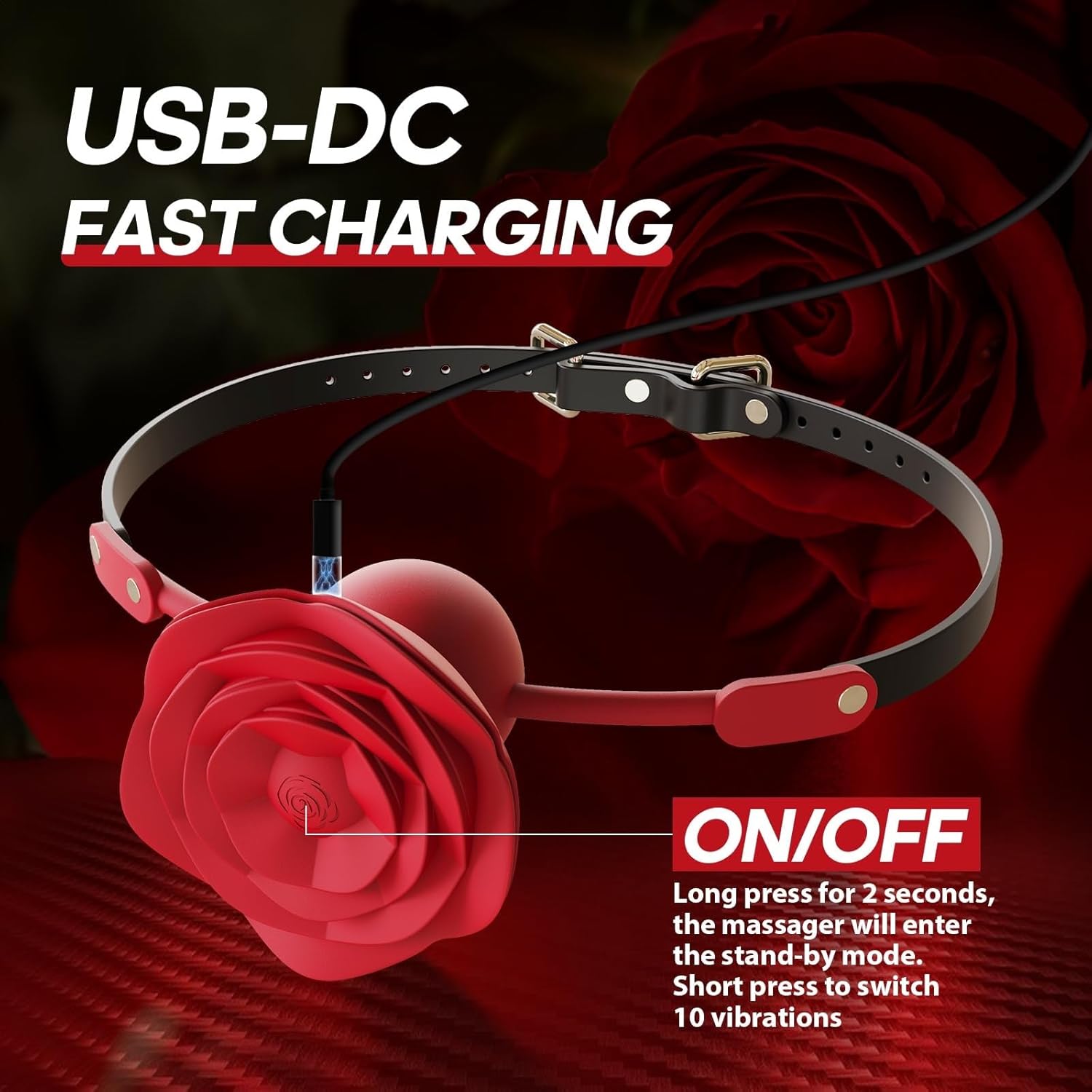 Rose Nipple Clamp Gag Ball with Nipple Clamps