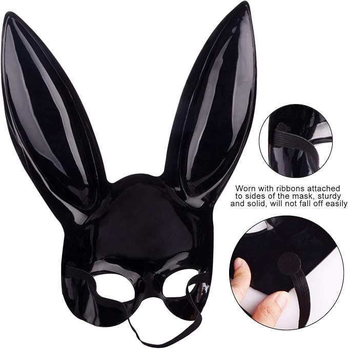 Unisex Plastic Bunny Mask with Long Ears