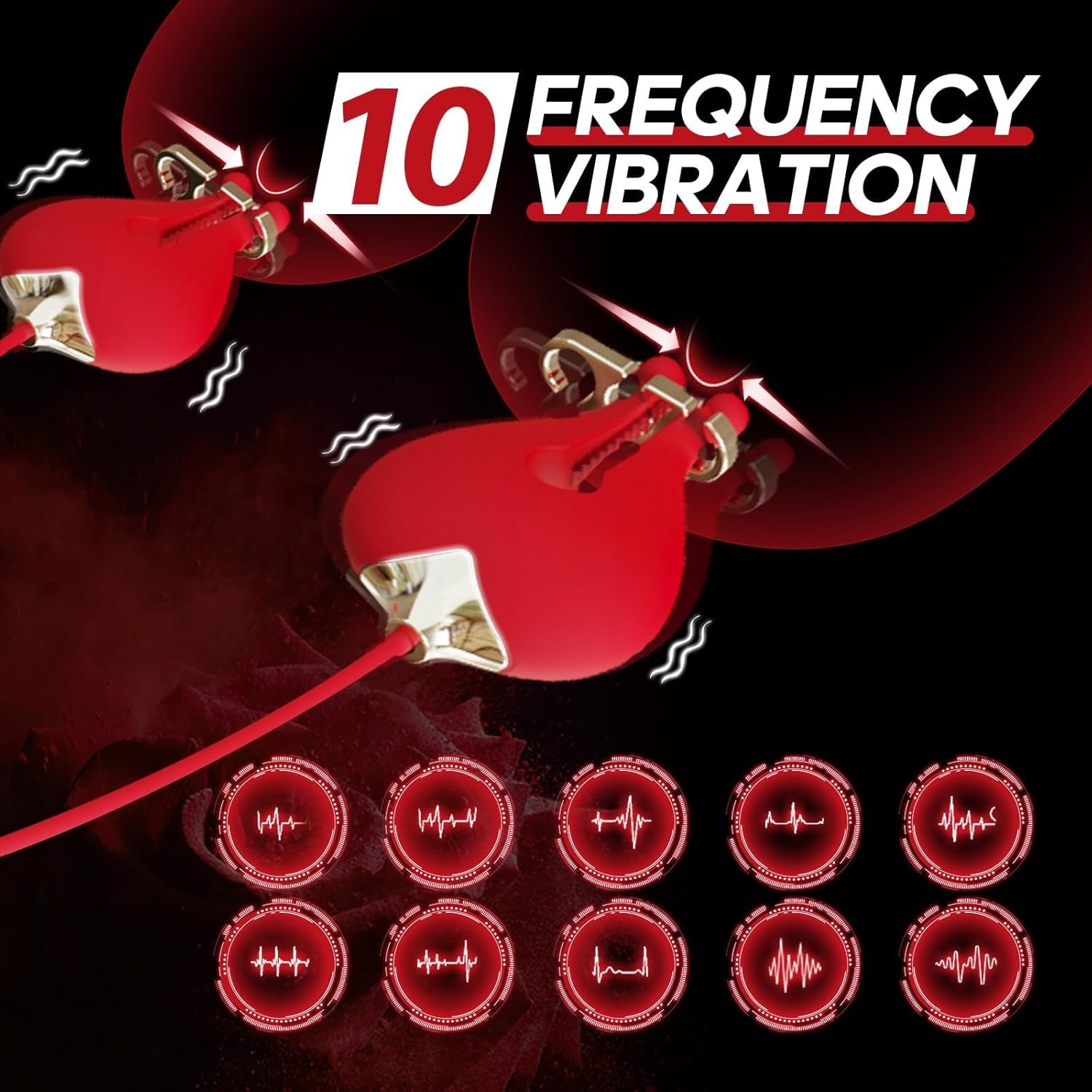 Rose Nipple Clamp Gag Ball with Nipple Clamps