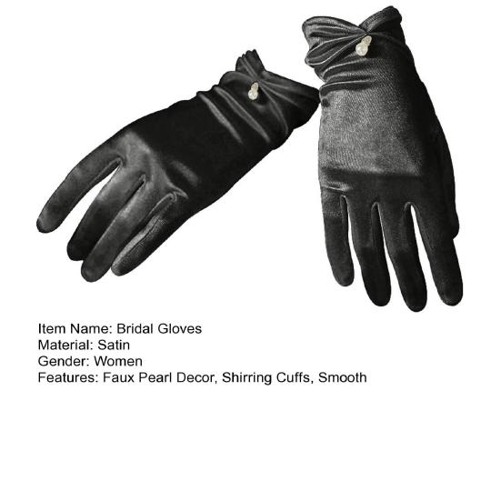 Smooth Pearl Satin Wedding Bridal Gloves