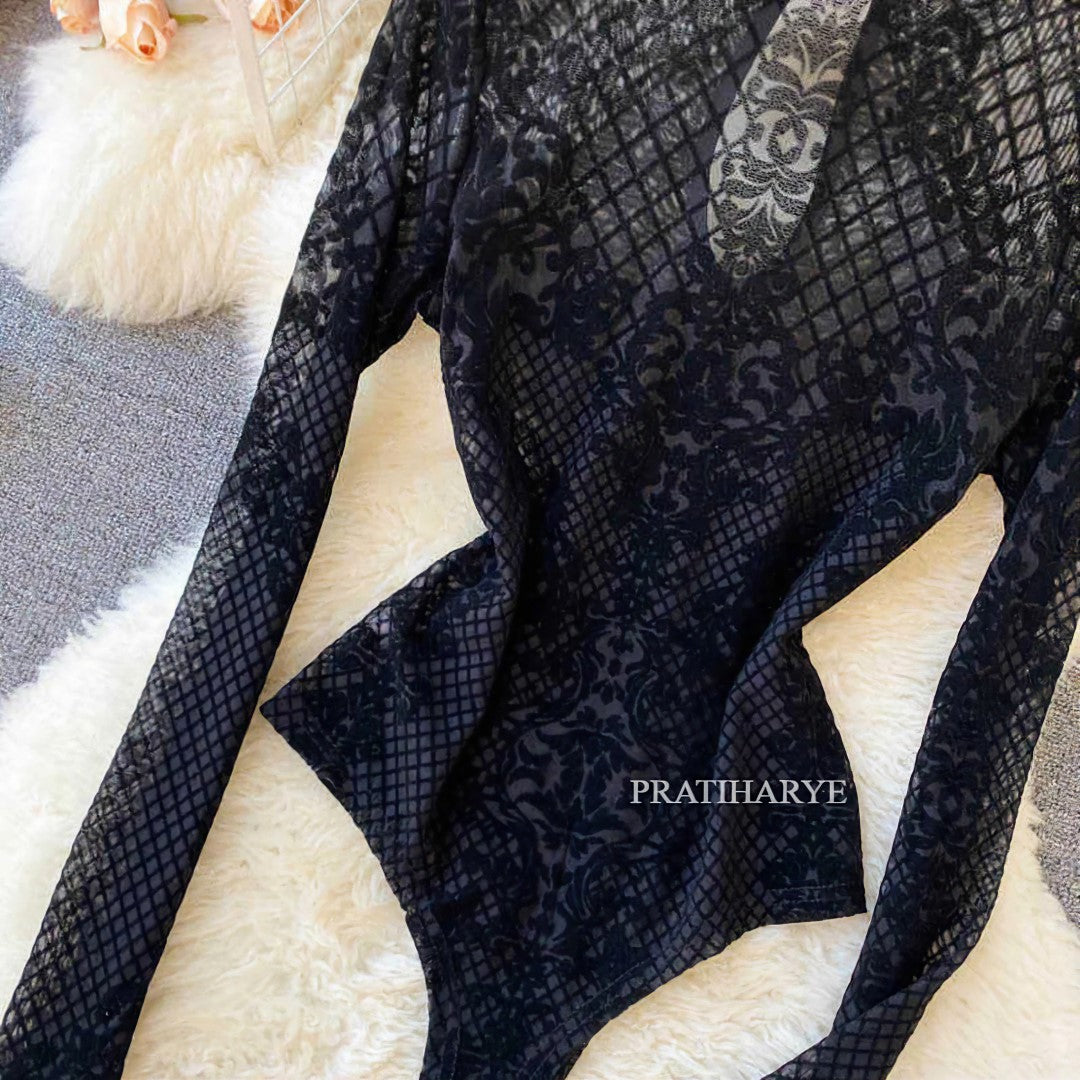 Viral Embriodery Lace bodysuit and top - Pratiharye