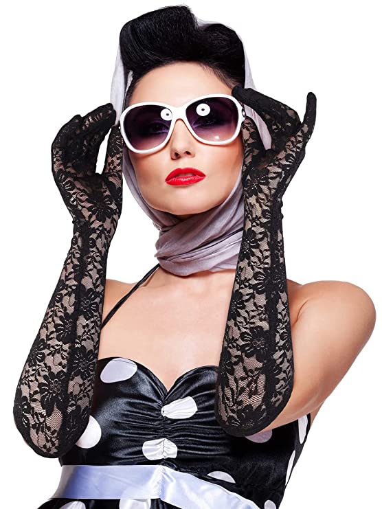 Long Floral Lace Gloves