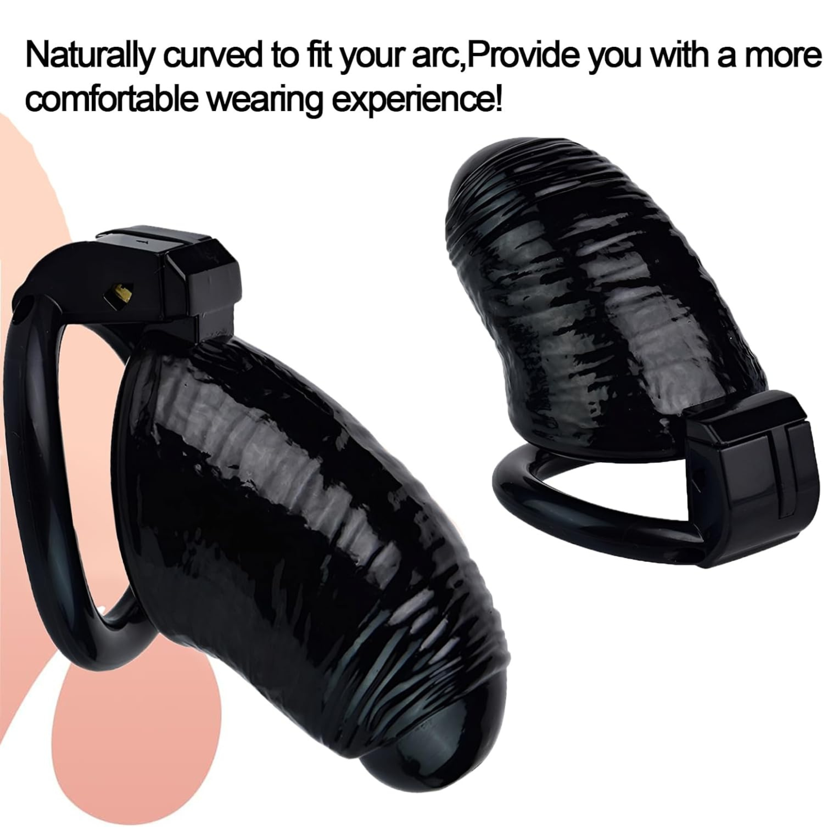 Premium PVC Ribbed Male Chastity Cage