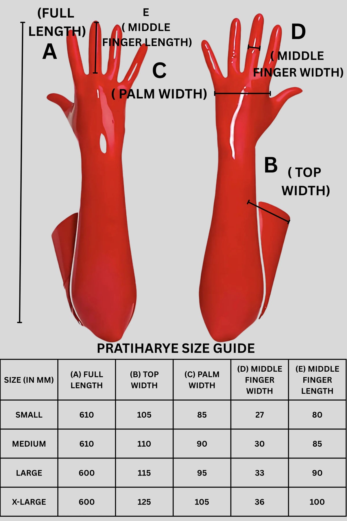 Red Handmade Pure Latex Long Gloves – Free Shine Oil