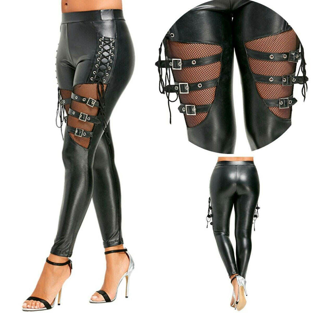 Sexy Lace up Faux Leather Leggins/Pant