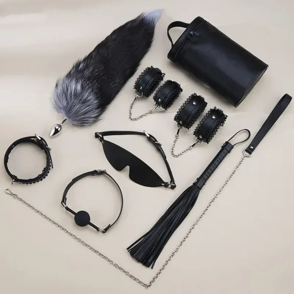 Premium Leather 7pc BDSM Kit
