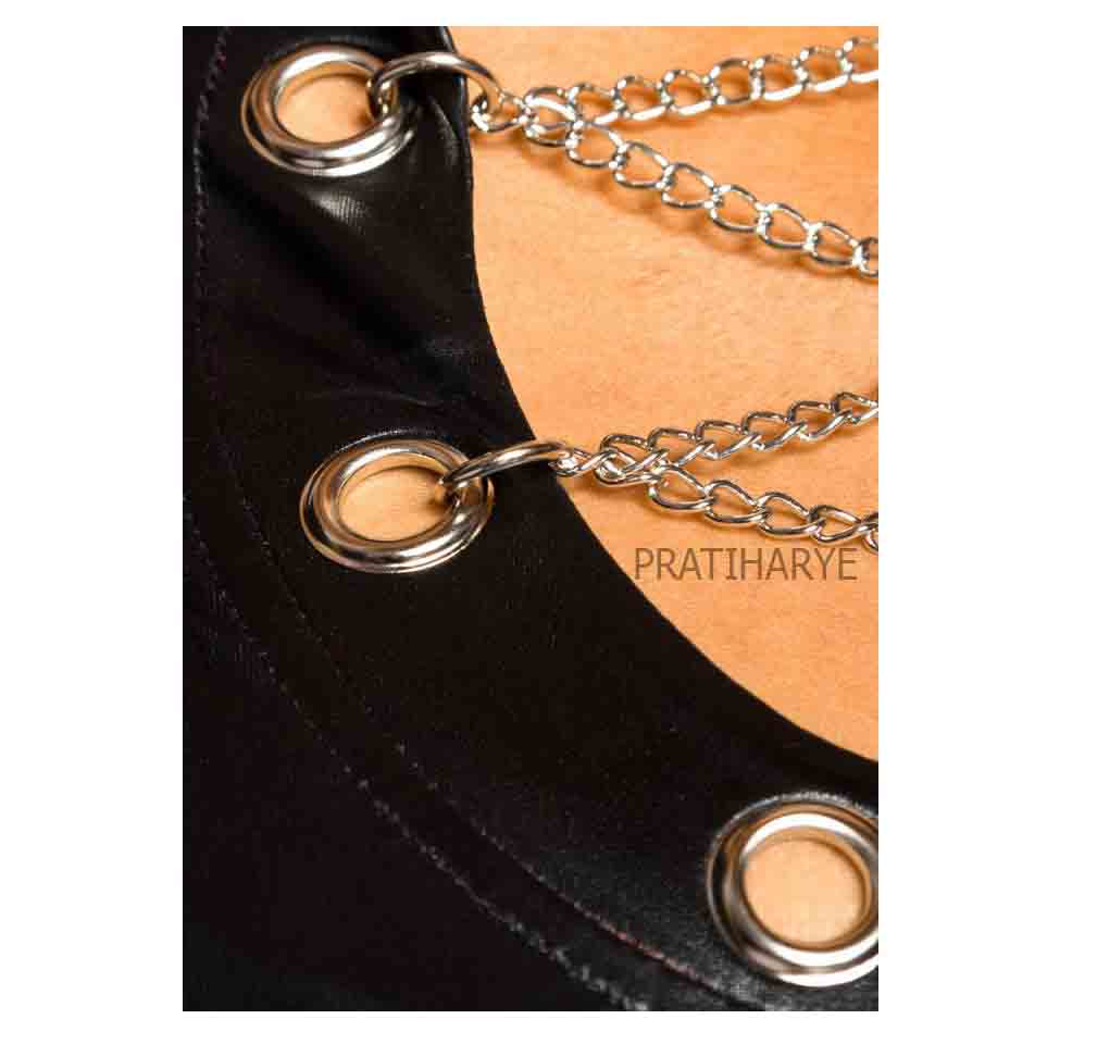 Hollow Out Faux Leather Catsuit