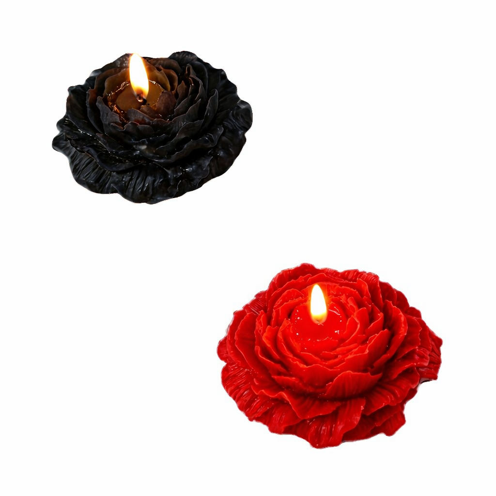 Rose Sculpted Circle Candle