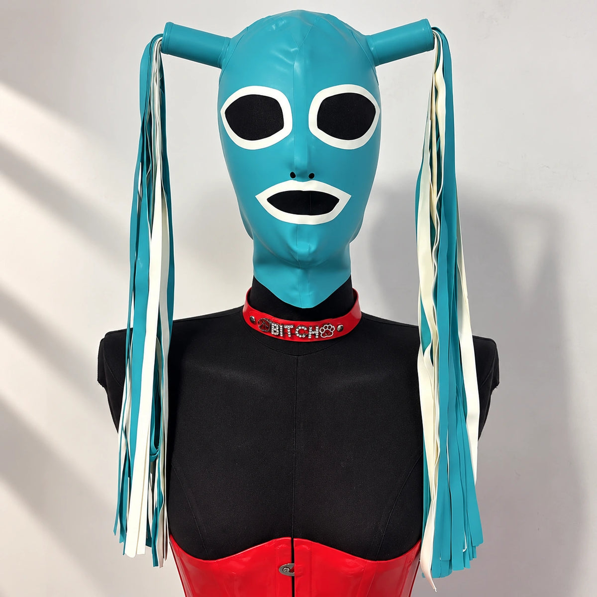 Premium Handmade Latex Hood Mask with Double ponytail