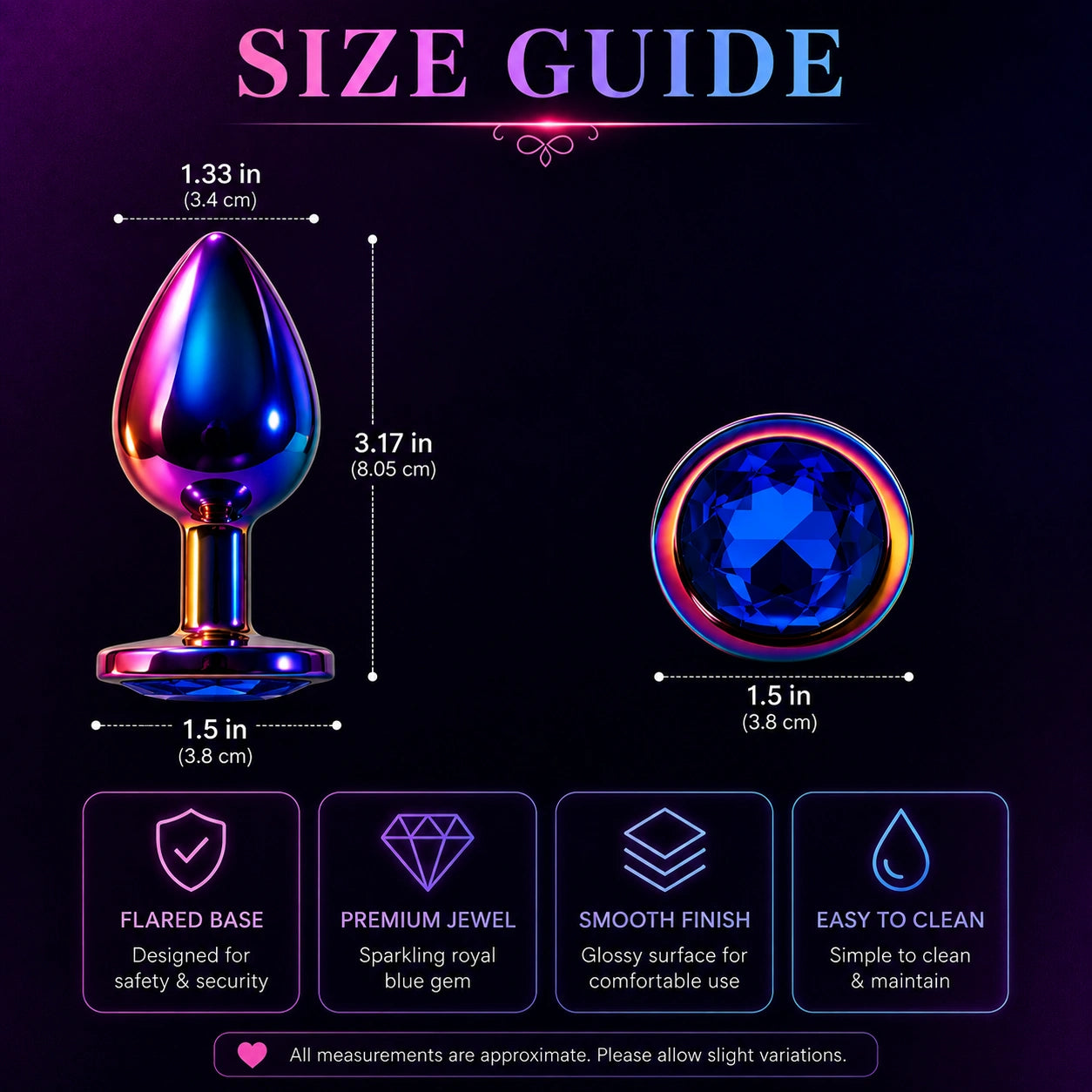 Premium Rainbow Alloy Circle Butt Plug unisex