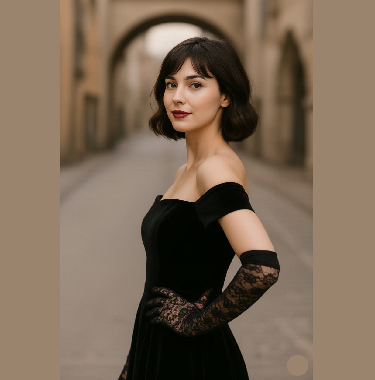 Long Mesh Floral Gloves