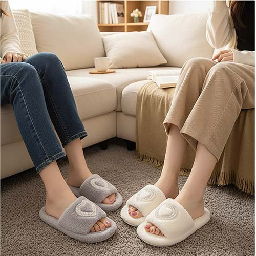 Pearl Heart Design Bridal Slippers