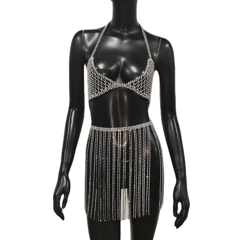 Silver Tassel Shimmering Bikini Set