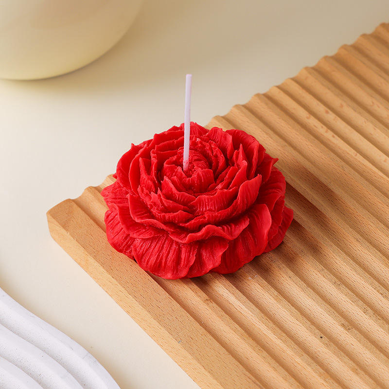 Rose Sculpted Circle Candle