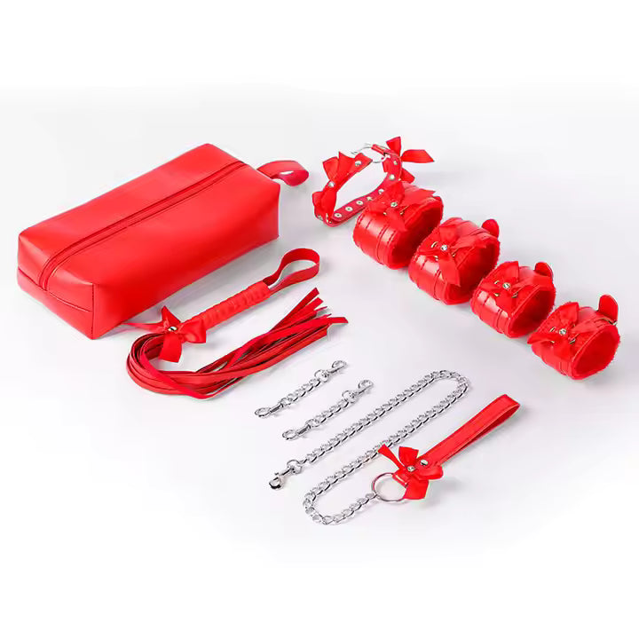 Cute Bow 7Pc BDSM Kit with Pouch