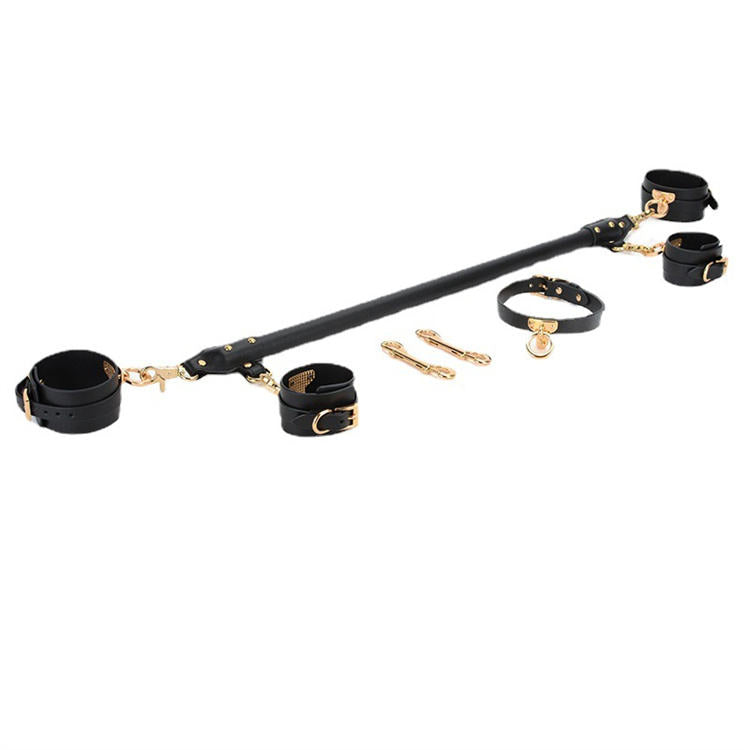 Luxury PU Leather Spreader Bar with Hand & Anklecuff
