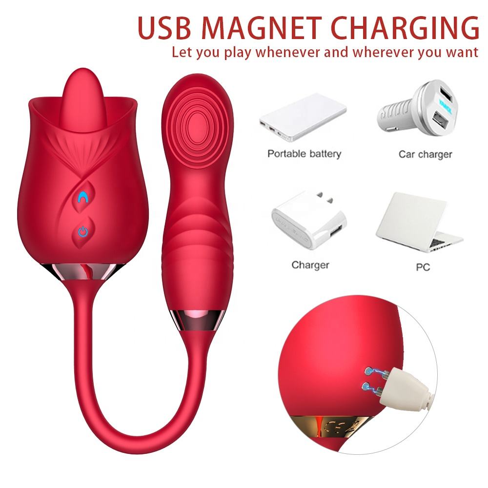 2 in 1 Man Ting Tongue Licking Thrusting Massager