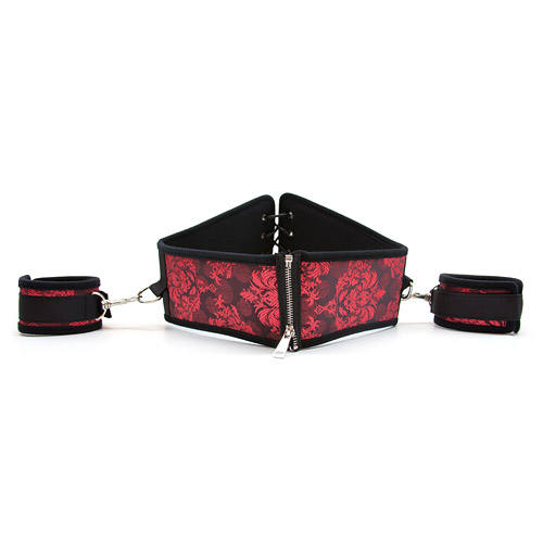 6pc Bondage Corset Red Lace Kit