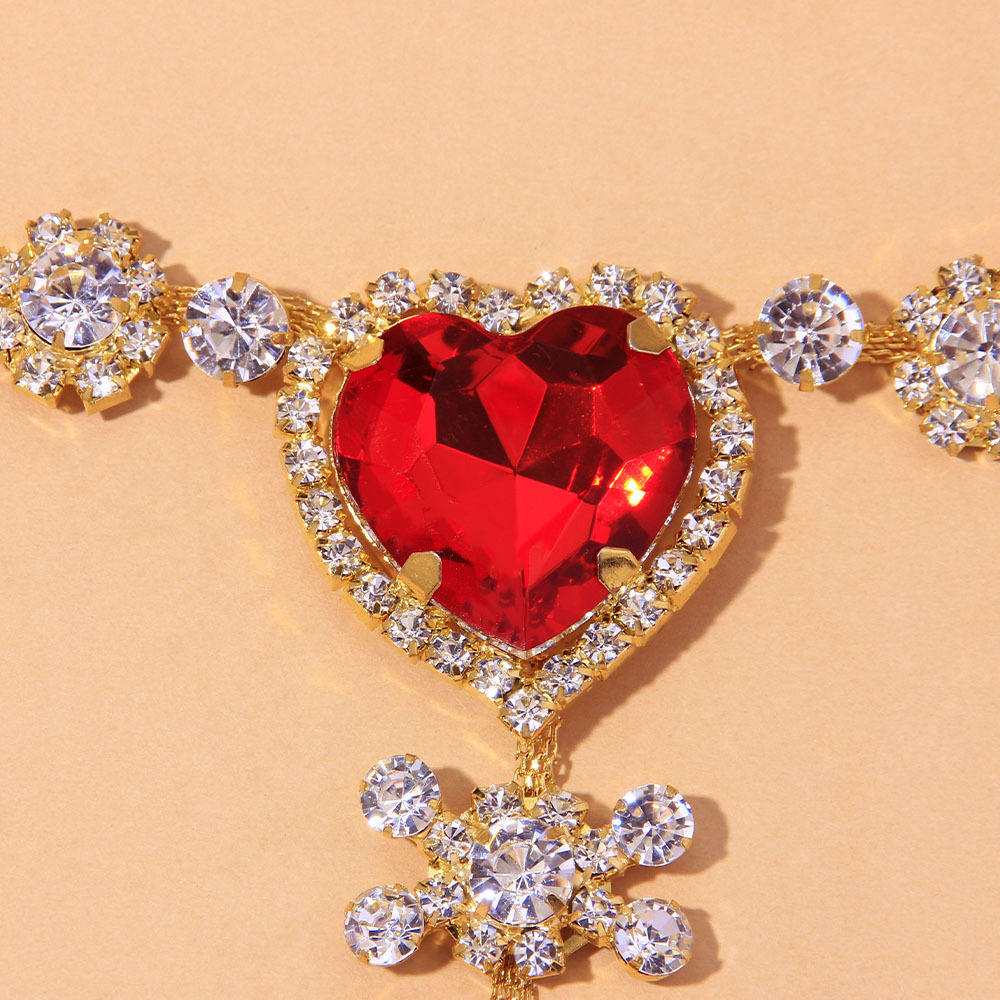 Luxury Romantic Red Heart Chain Thong