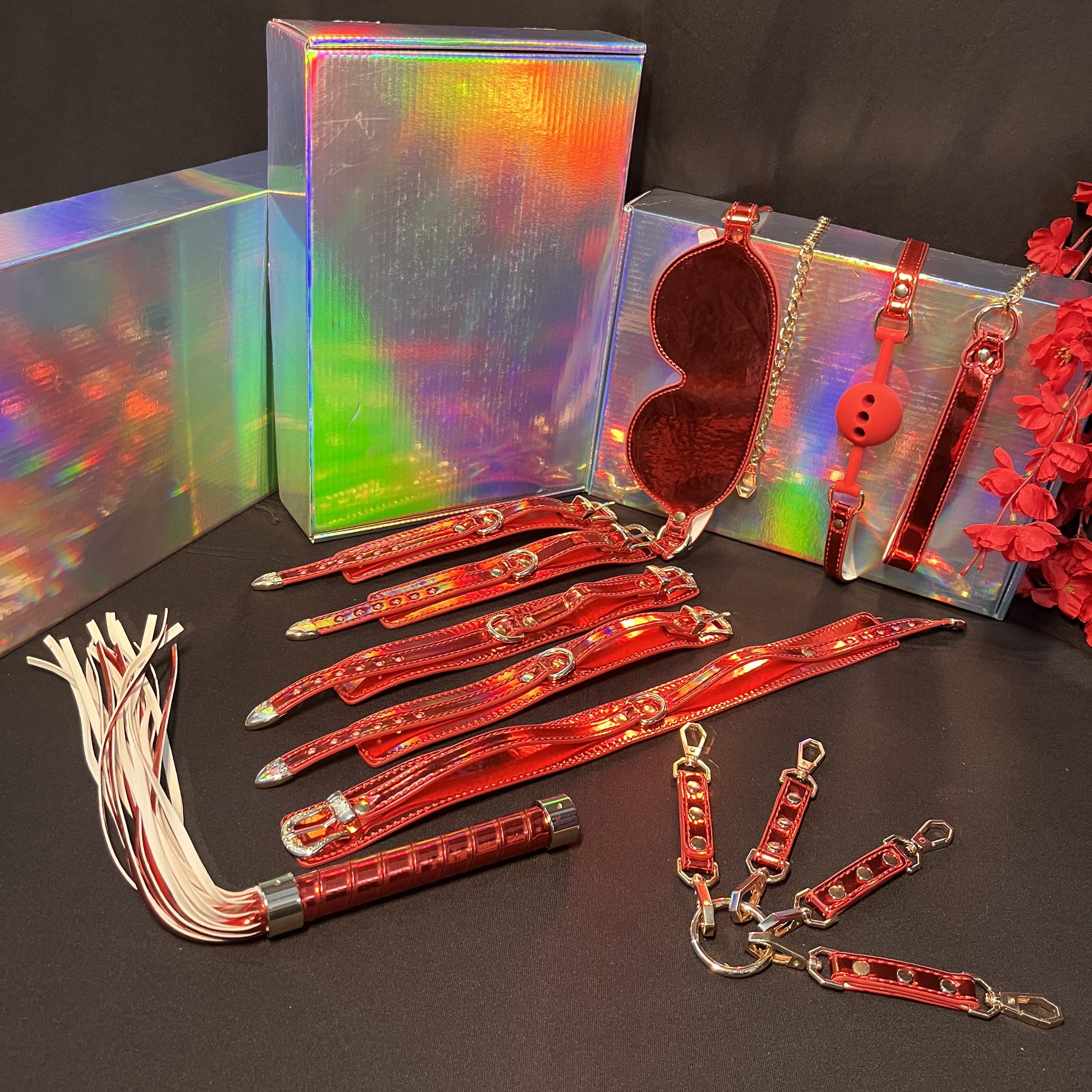 10Pc Shiny Bondage Restraint BDSM KIT