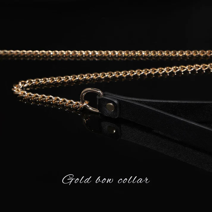 Premium Faux Leather Bow Collar Leash