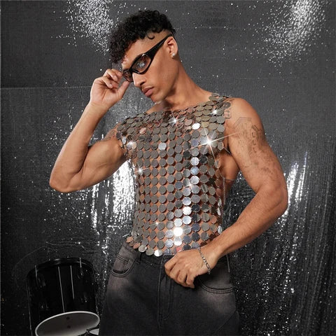 Mirror Chain Crop Tank Top