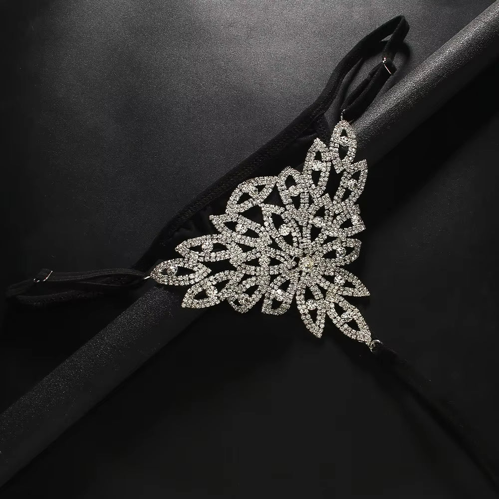 Premium Crystal Chain Thong
