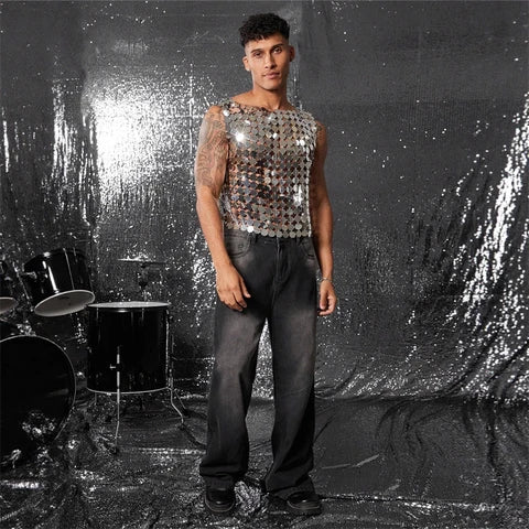 Mirror Chain Crop Tank Top