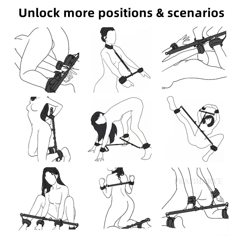 Metal Adjustable Spreader Bar Bondage Set