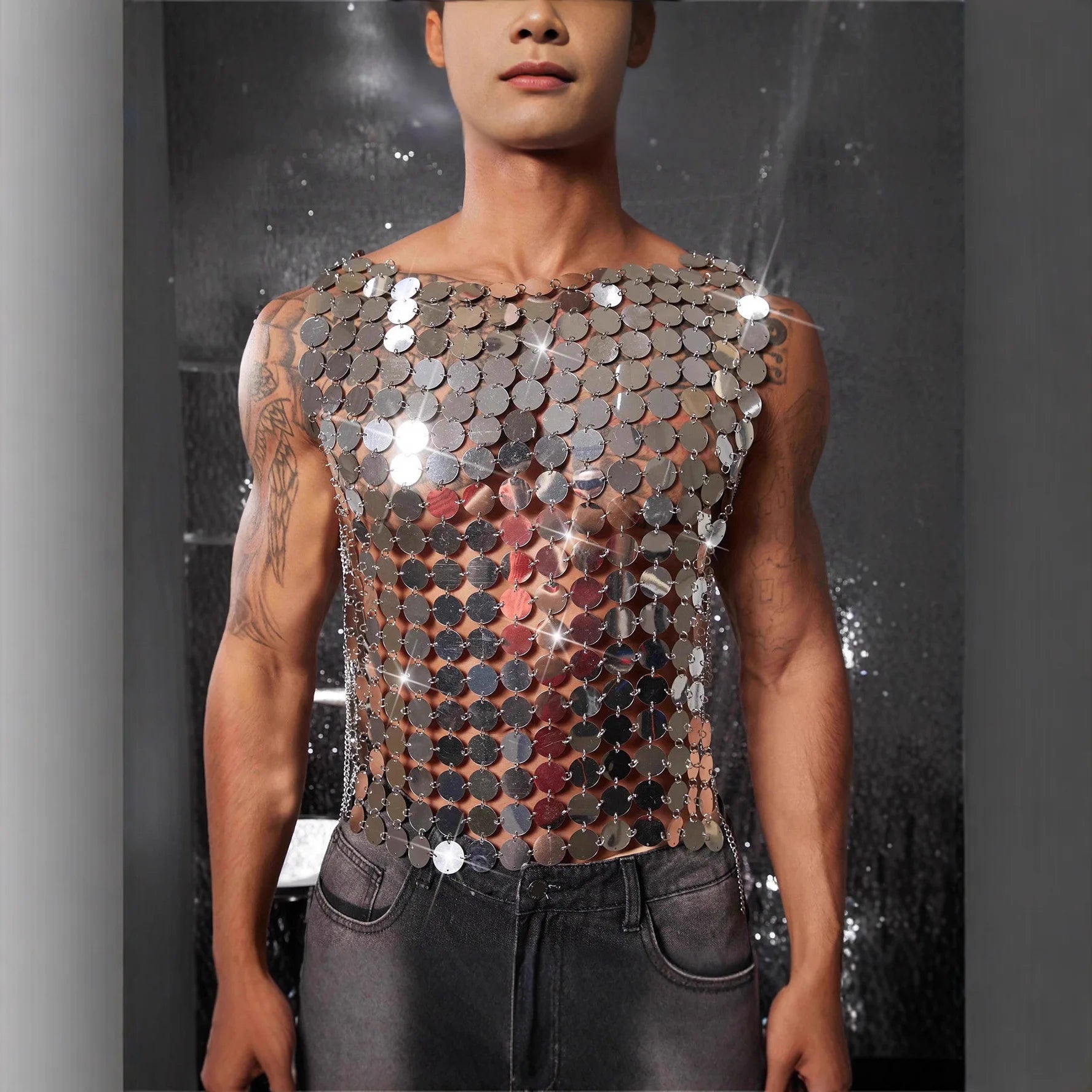 Mirror Chain Crop Tank Top