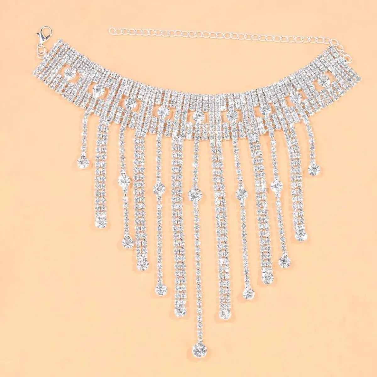 Elegant Rhinestone Tassel Anklet