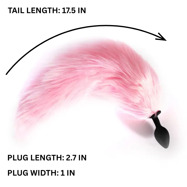 LED Glowing Fox Tail with Silicone Plug Pink