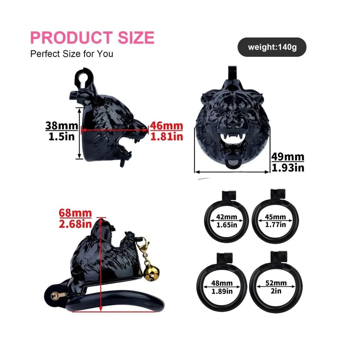 Premium Men Tiger Resin Chastity Cage